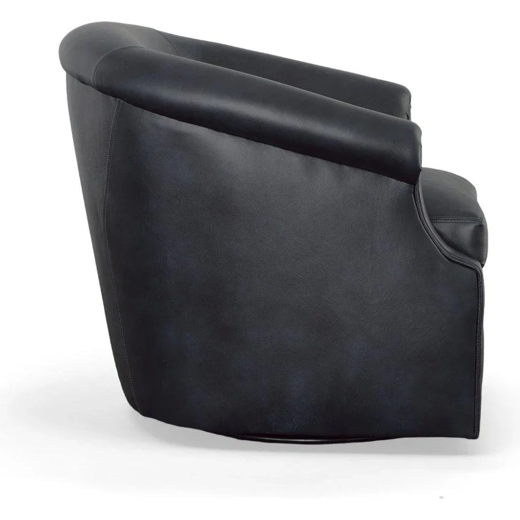 Black Leather Swivel Club Chair Seattle - LOOMLAN - Uptown Sebastian - Club Chairs