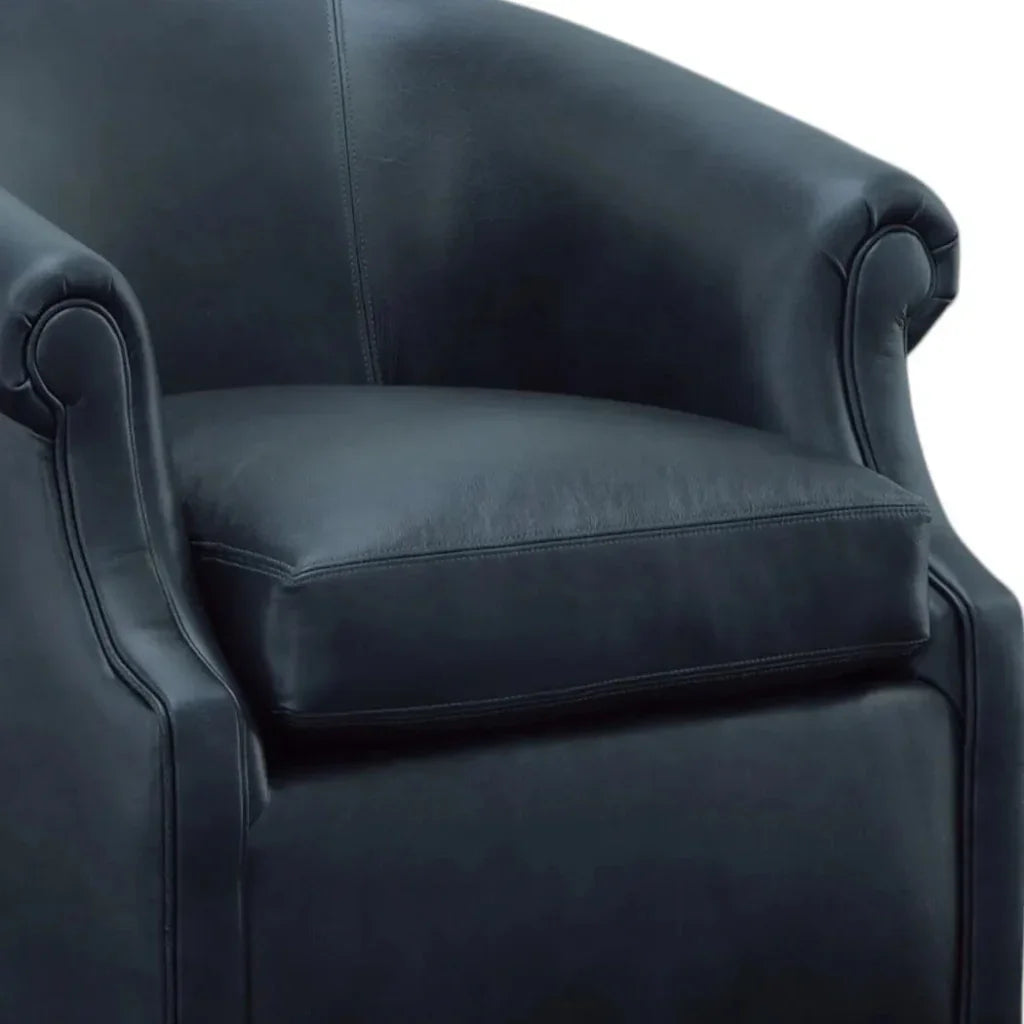 Black Leather Swivel Club Chair Seattle - LOOMLAN - Uptown Sebastian - Club Chairs