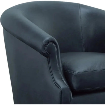 Black Leather Swivel Club Chair Seattle - LOOMLAN - Uptown Sebastian - Club Chairs