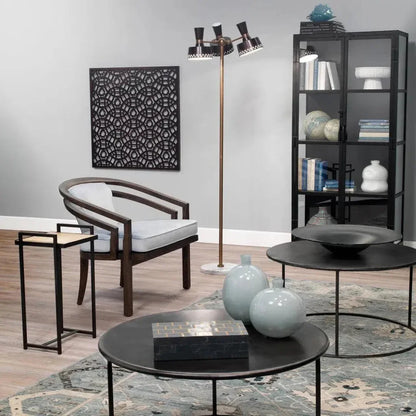 Black Metal Union Tall Black Curio Cabinet Glass Doors - LOOMLAN - Jamie Young - Bookcases