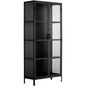 Black Metal Union Tall Black Curio Cabinet Glass Doors - LOOMLAN - Jamie Young - Bookcases