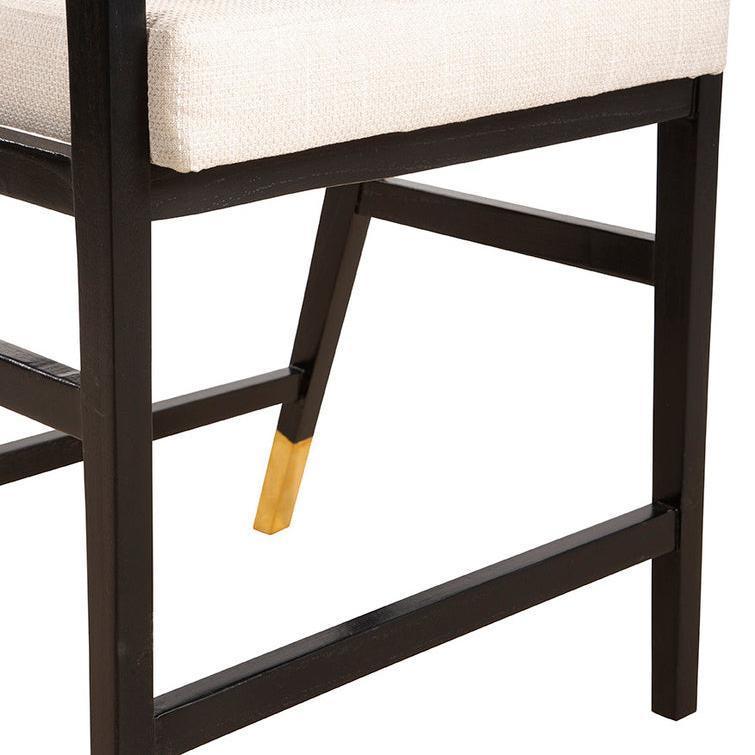 Black Royce Linen Modern Counter Stool - LOOMLAN - Counter Stools