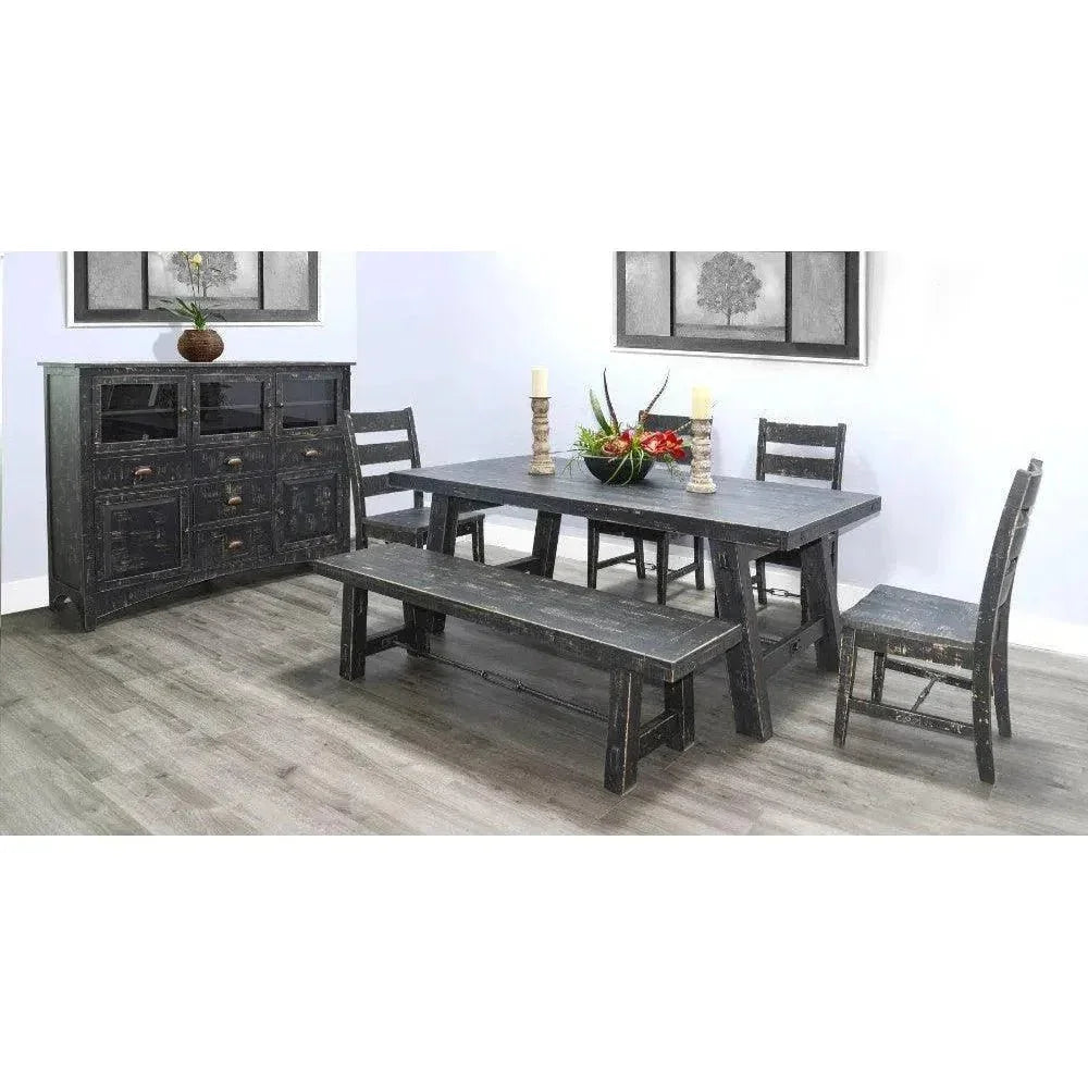Black Sand Dining Table Black-Dining Tables-Sunny D-LOOMLAN