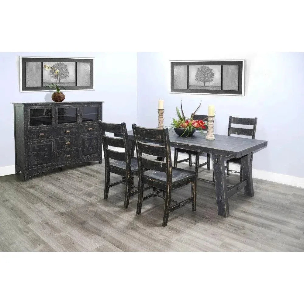 Black Sand Dining Table Black-Dining Tables-Sunny D-LOOMLAN