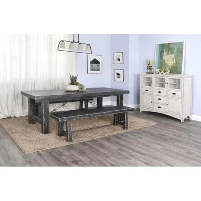 Black Sand Extension Table Black-Dining Tables-Sunny D-LOOMLAN