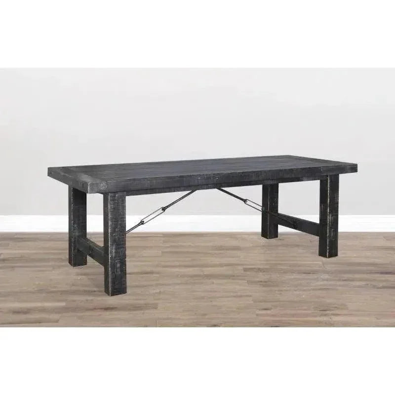 Black Sand Extension Table Black-Dining Tables-Sunny D-LOOMLAN