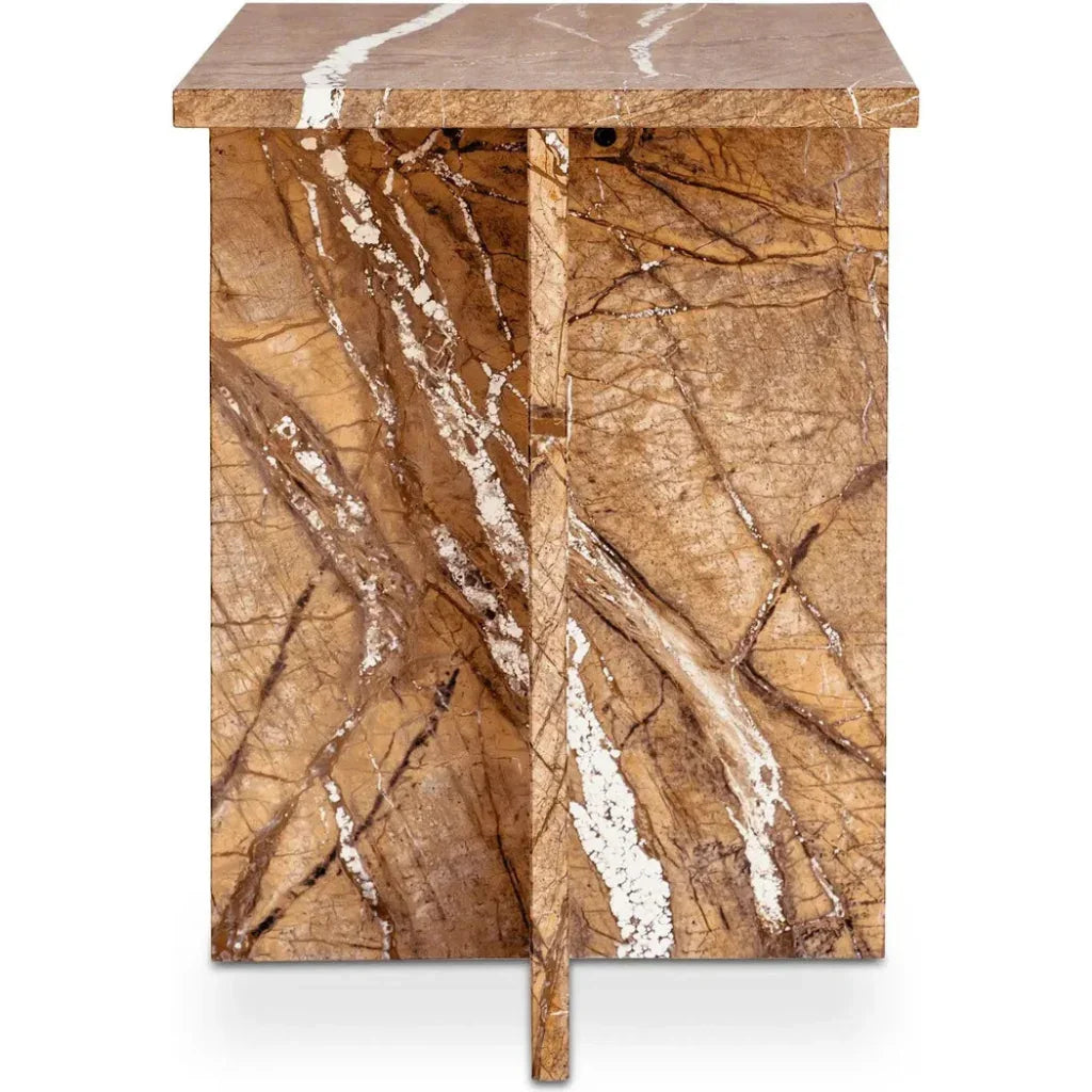 Blair Marble Square Accent Table - LOOMLAN - Moe's Home - Side Tables