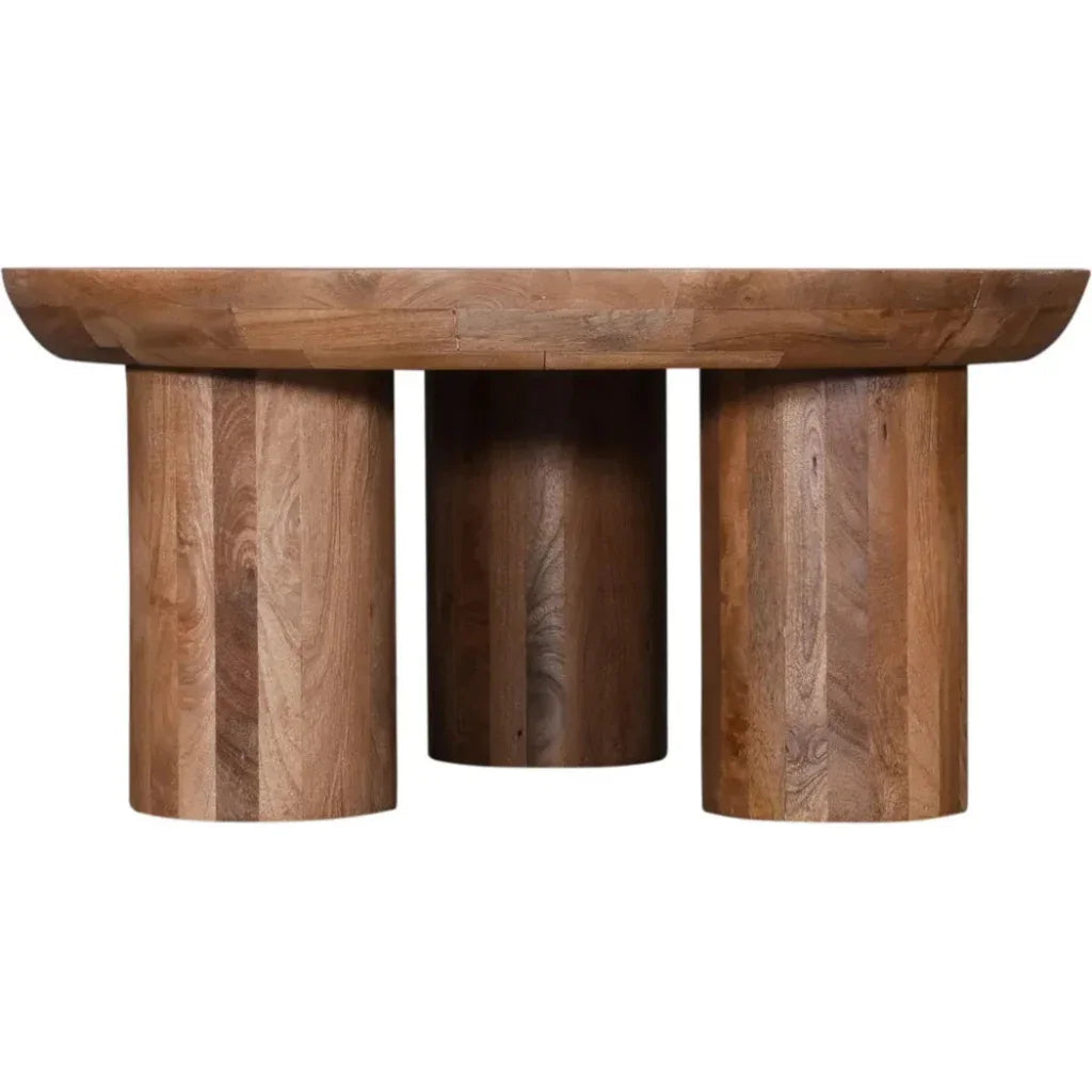 Blair Wood Brown Round Cocktail Table - LOOMLAN - Bassett Mirror - Coffee Tables