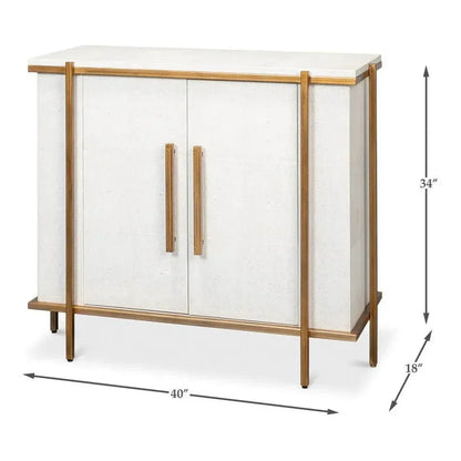 Blakely 2 Door Accent Cabinet Osprey White - LOOMLAN - Sarreid - Accent Cabinets
