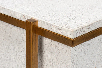 Blakely White Leather Nightstand - LOOMLAN - Sarreid - Nightstands