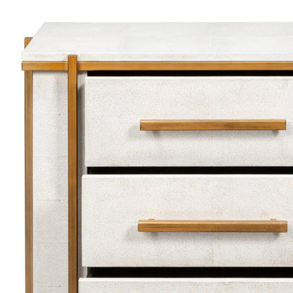 Blakely White Leather Nightstand - LOOMLAN - Sarreid - Nightstands