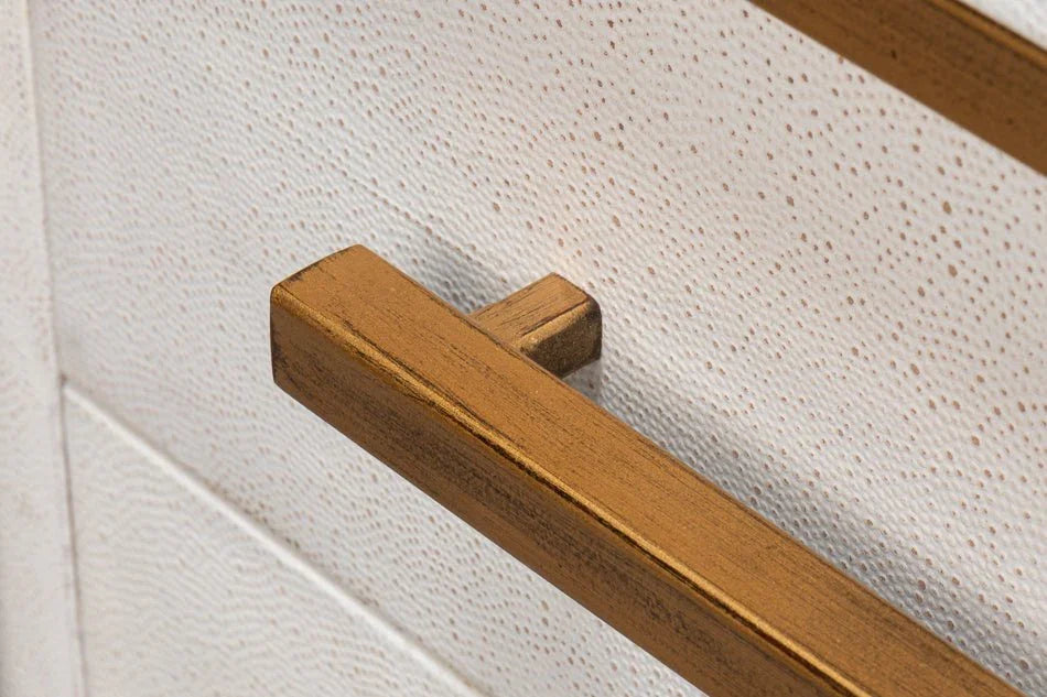 Blakely White Leather Nightstand - LOOMLAN - Sarreid - Nightstands