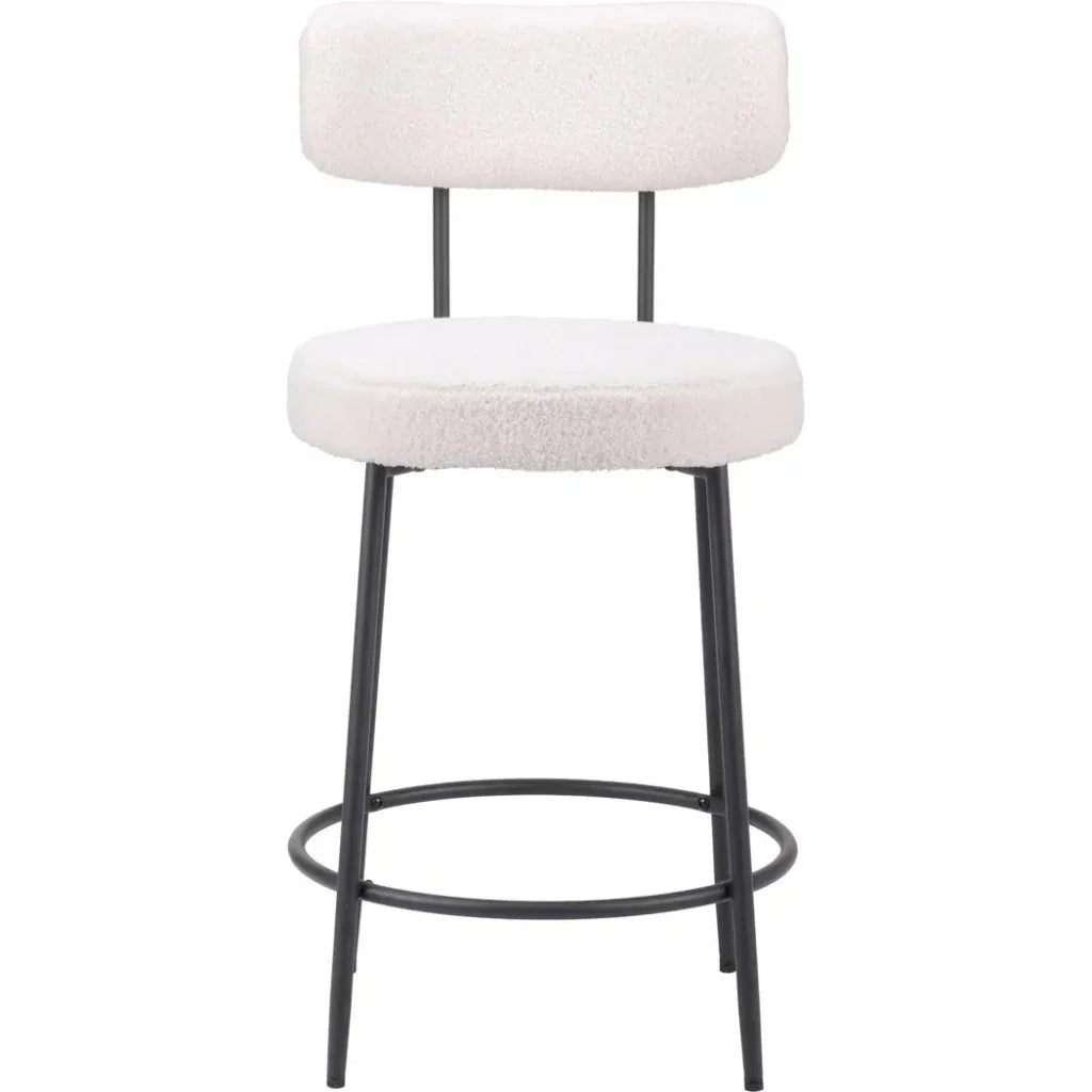Blanca Counter Stool (Set of 2) Ivory - LOOMLAN - Zuo Modern - Counter Stools