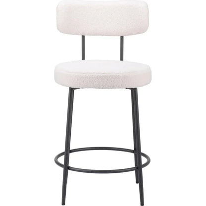 Blanca Counter Stool (Set of 2) Ivory - LOOMLAN - Zuo Modern - Counter Stools