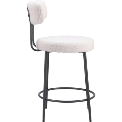 Blanca Counter Stool (Set of 2) Ivory - LOOMLAN - Zuo Modern - Counter Stools