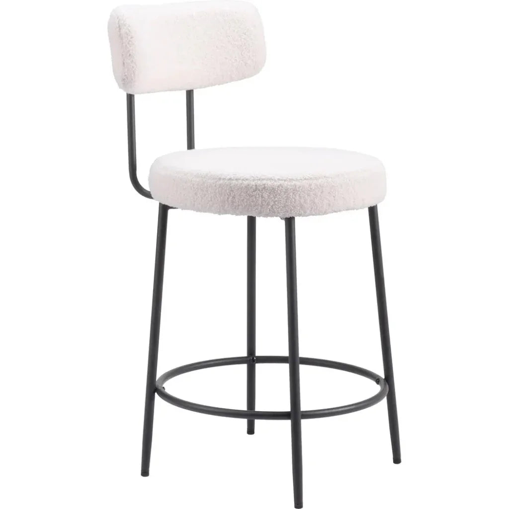 Blanca Counter Stool (Set of 2) Ivory - LOOMLAN - Zuo Modern - Counter Stools