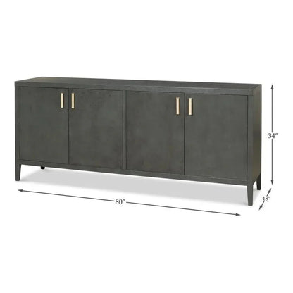 Blanco 4 Door Buffet Stone Grey - LOOMLAN - Sarreid - Sideboards