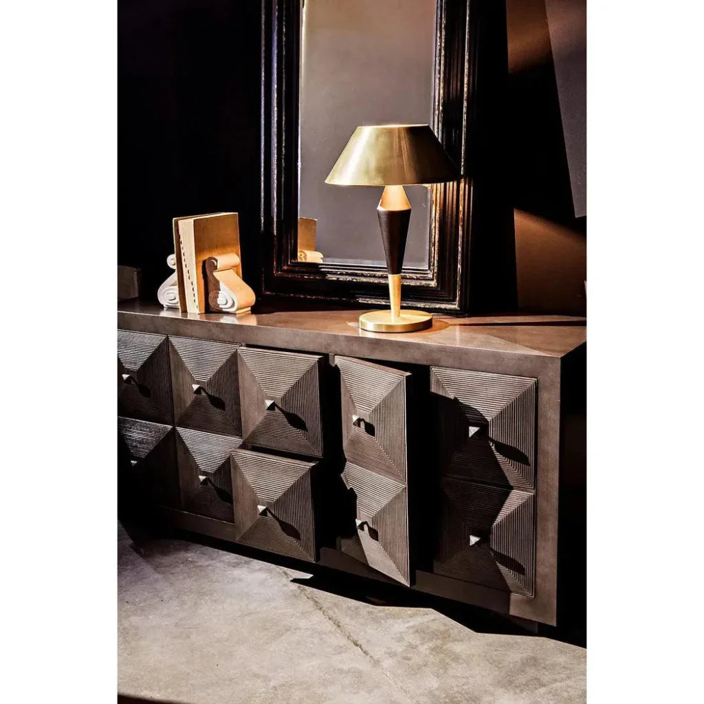 Blau Steel Table Lamp With Brass Finish - LOOMLAN - Noir - Table Lamps