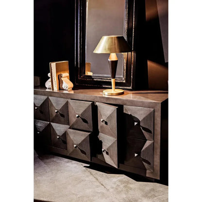 Blau Steel Table Lamp With Brass Finish - LOOMLAN - Noir - Table Lamps