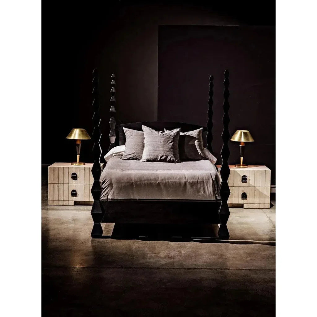 Blau Steel Table Lamp With Brass Finish - LOOMLAN - Noir - Table Lamps