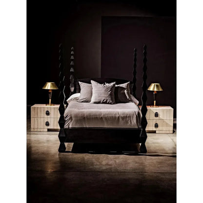 Blau Steel Table Lamp With Brass Finish - LOOMLAN - Noir - Table Lamps