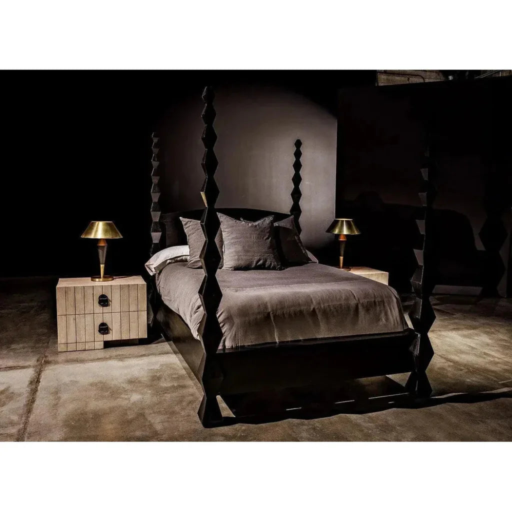 Blau Steel Table Lamp With Brass Finish - LOOMLAN - Noir - Table Lamps