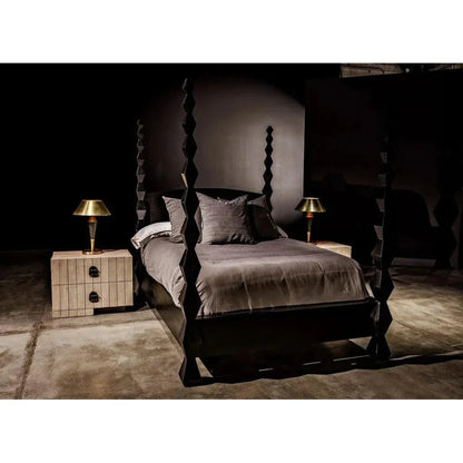 Blau Steel Table Lamp With Brass Finish - LOOMLAN - Noir - Table Lamps