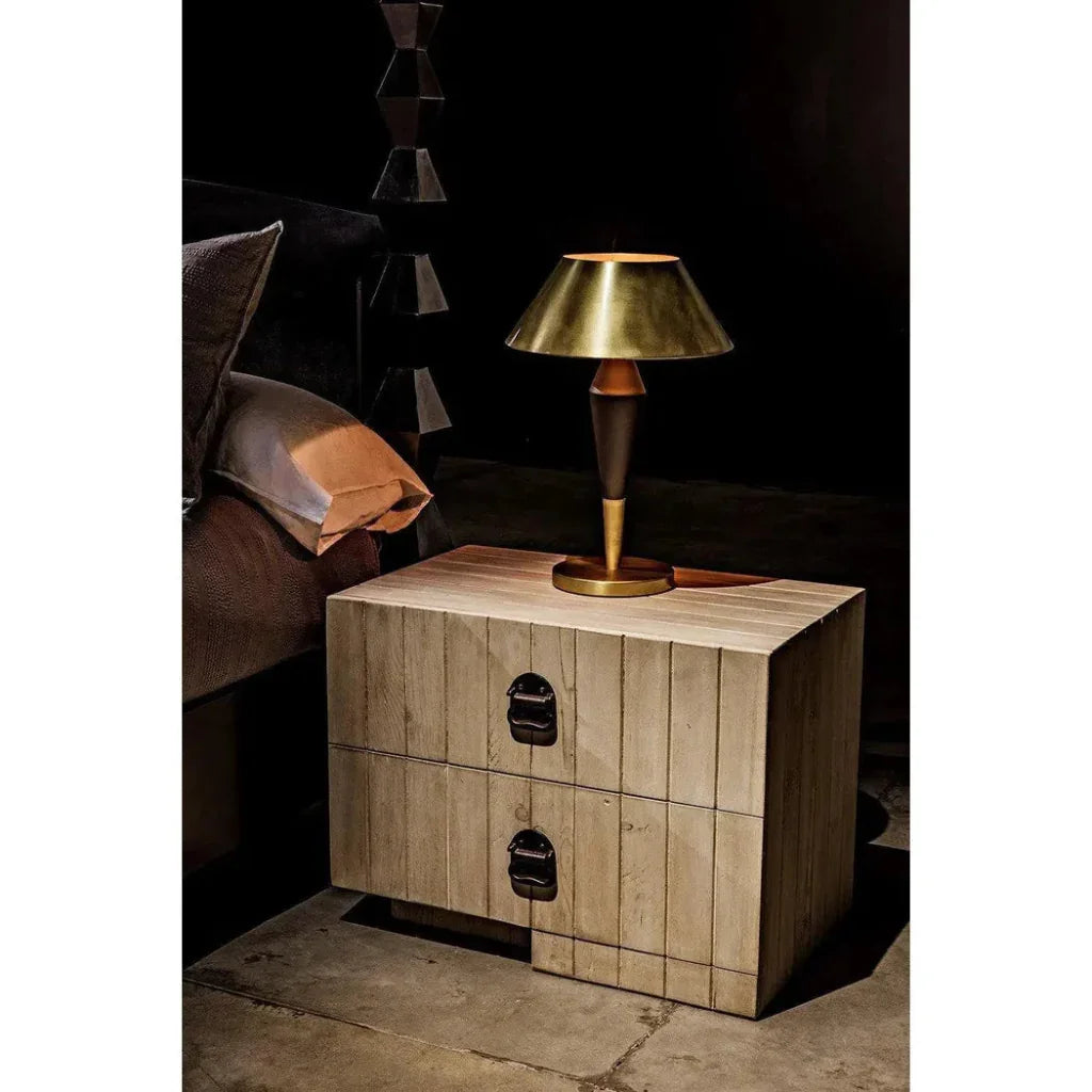 Blau Steel Table Lamp With Brass Finish - LOOMLAN - Noir - Table Lamps