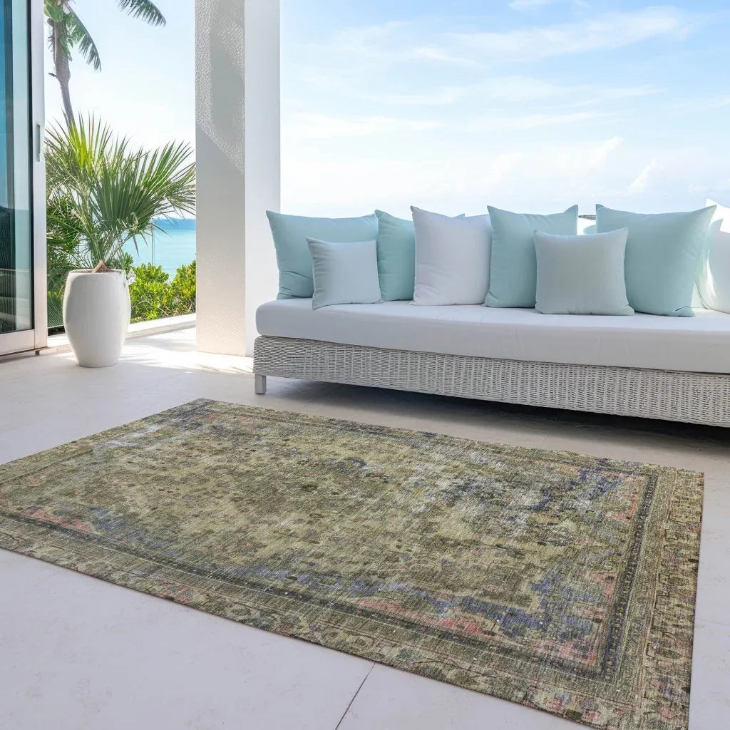Blazura Aloe Washable Indoor - Outdoor Rug - LOOMLAN - LOOMLAN Rugs - Outdoor Rugs