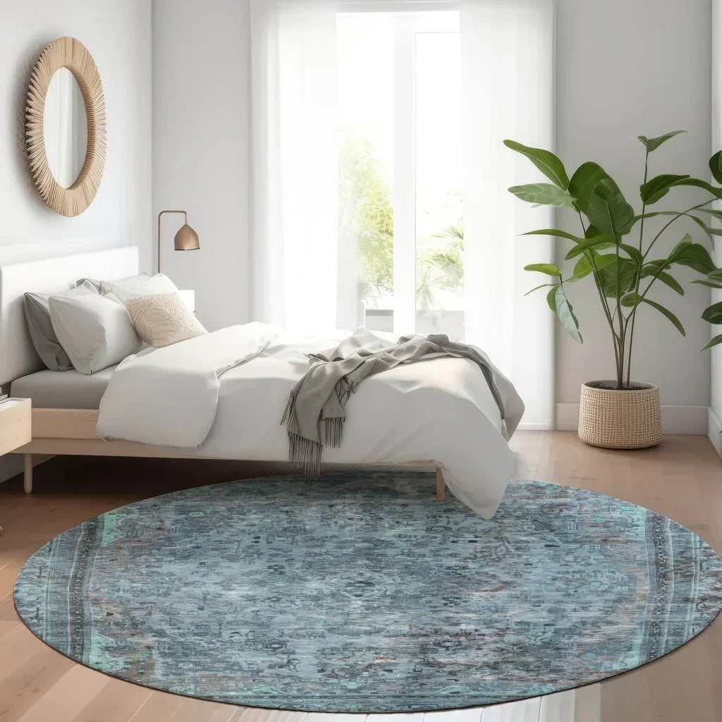 Blazura Blue Washable Indoor - Outdoor Rug - LOOMLAN - LOOMLAN Rugs - Outdoor Rugs