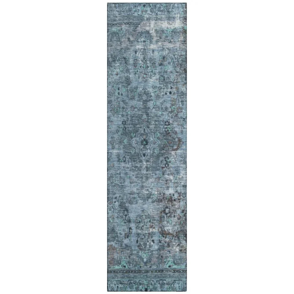 Blazura Blue Washable Indoor - Outdoor Rug - LOOMLAN - LOOMLAN Rugs - Outdoor Rugs