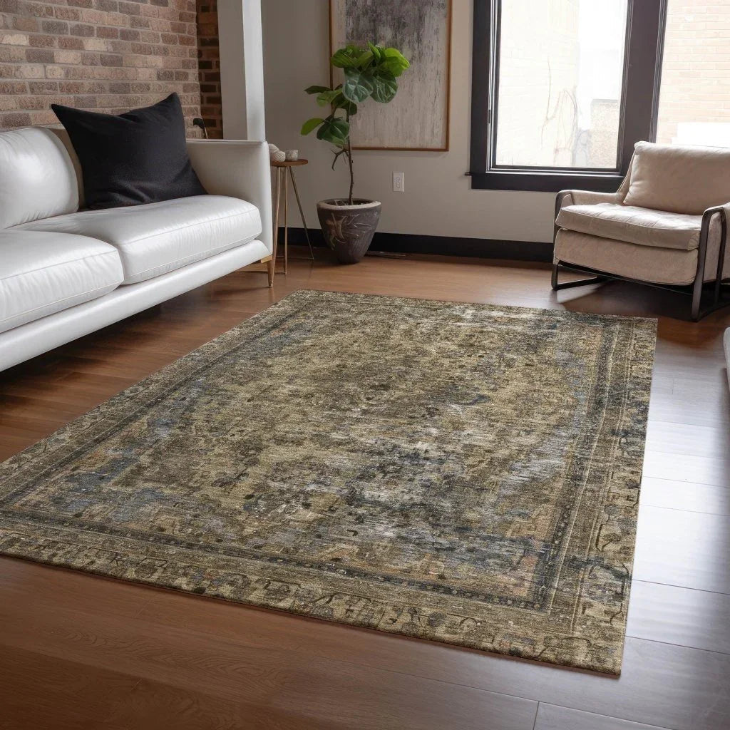 Blazura Brown Washable Indoor - Outdoor Rug - LOOMLAN - LOOMLAN Rugs - Outdoor Rugs