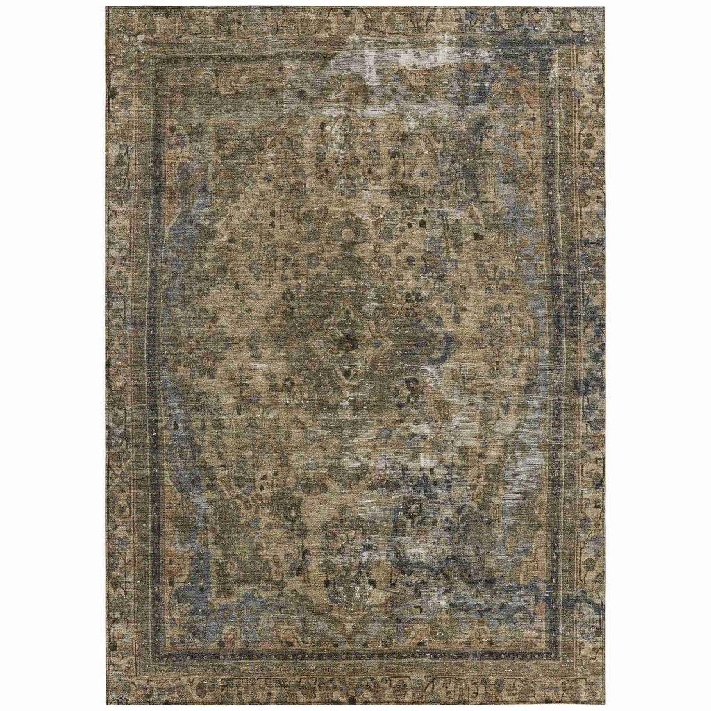 Blazura Brown Washable Indoor - Outdoor Rug - LOOMLAN - LOOMLAN Rugs - Outdoor Rugs