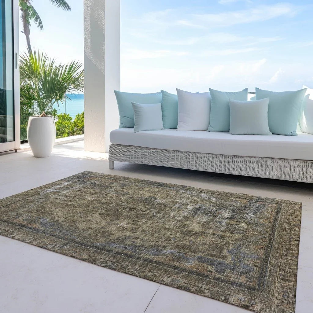 Blazura Brown Washable Indoor - Outdoor Rug - LOOMLAN - LOOMLAN Rugs - Outdoor Rugs