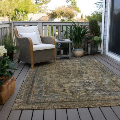 Blazura Brown Washable Indoor - Outdoor Rug - LOOMLAN - LOOMLAN Rugs - Outdoor Rugs