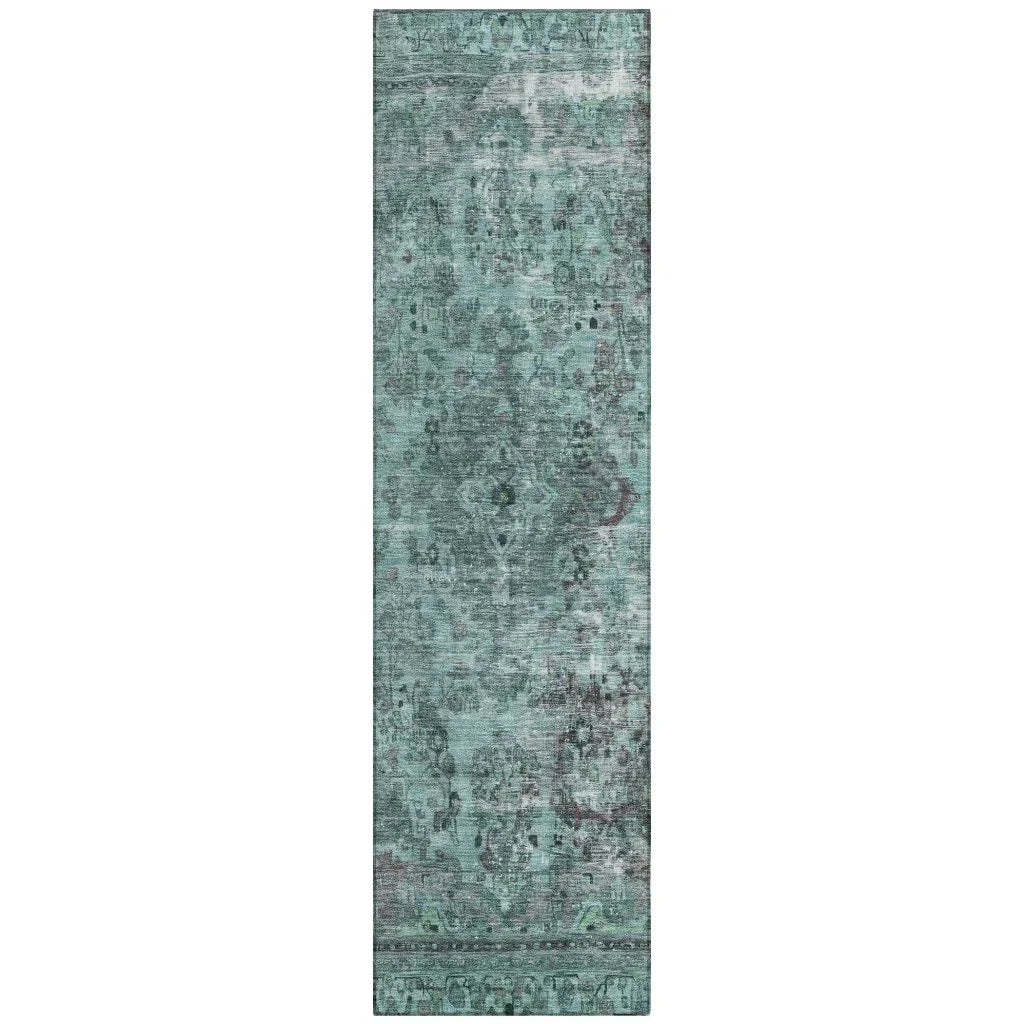 Blazura Teal Washable Indoor - Outdoor Rug - LOOMLAN - LOOMLAN Rugs - Outdoor Rugs