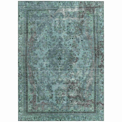 Blazura Teal Washable Indoor - Outdoor Rug - LOOMLAN - LOOMLAN Rugs - Outdoor Rugs