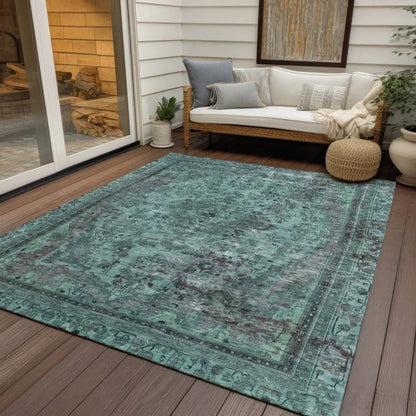 Blazura Teal Washable Indoor - Outdoor Rug - LOOMLAN - LOOMLAN Rugs - Outdoor Rugs