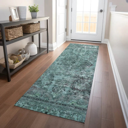 Blazura Teal Washable Indoor - Outdoor Rug - LOOMLAN - LOOMLAN Rugs - Outdoor Rugs