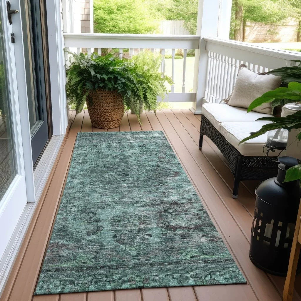 Blazura Teal Washable Indoor - Outdoor Rug - LOOMLAN - LOOMLAN Rugs - Outdoor Rugs