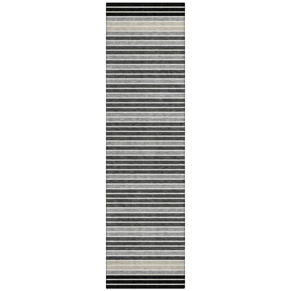 Blazyn Black Washable Indoor - Outdoor Rug - LOOMLAN - LOOMLAN Rugs - Outdoor Rugs