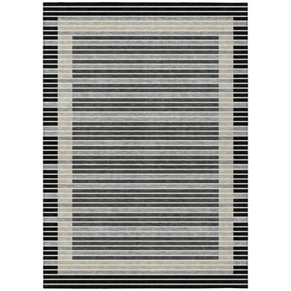 Blazyn Black Washable Indoor - Outdoor Rug - LOOMLAN - LOOMLAN Rugs - Outdoor Rugs