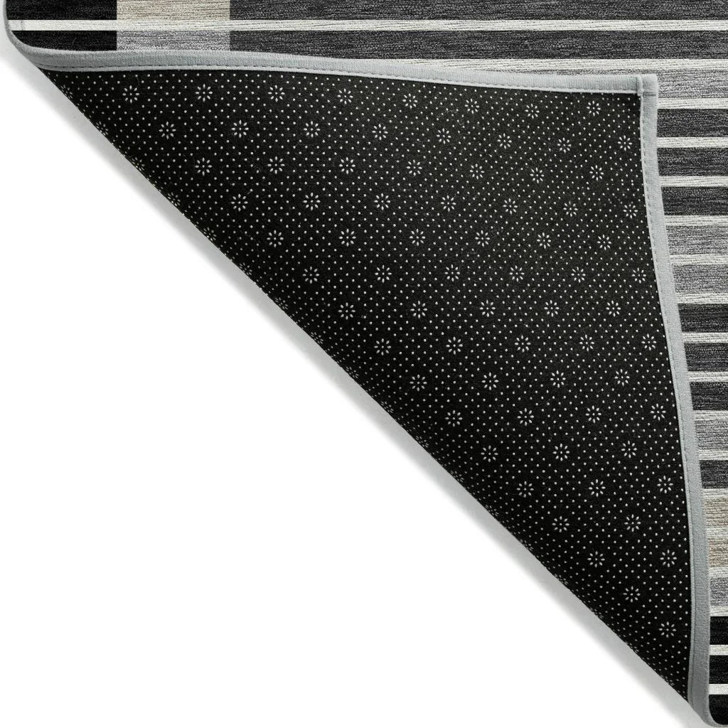 Blazyn Black Washable Indoor - Outdoor Rug - LOOMLAN - LOOMLAN Rugs - Outdoor Rugs