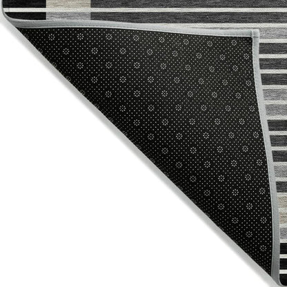 Blazyn Black Washable Indoor - Outdoor Rug - LOOMLAN - LOOMLAN Rugs - Outdoor Rugs