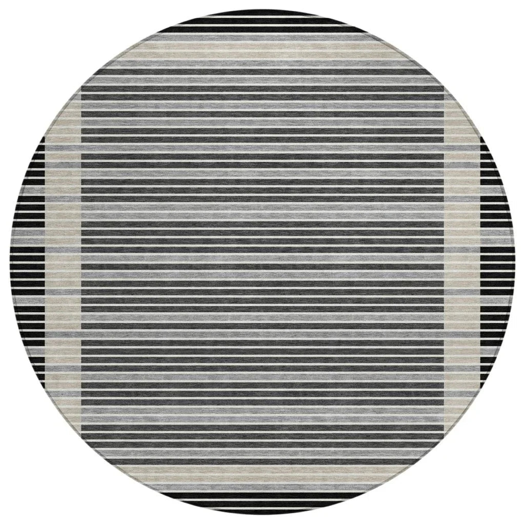 Blazyn Black Washable Indoor - Outdoor Rug - LOOMLAN - LOOMLAN Rugs - Outdoor Rugs