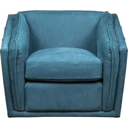 Bleeker Leather Made Swivel Chair - LOOMLAN - Olivia + Quinn - Club Chairs