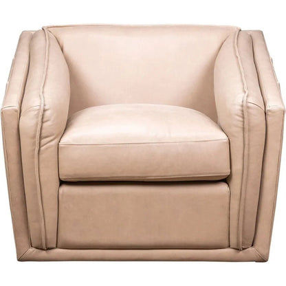 Bleeker Leather Made Swivel Chair - LOOMLAN - Olivia + Quinn - Club Chairs