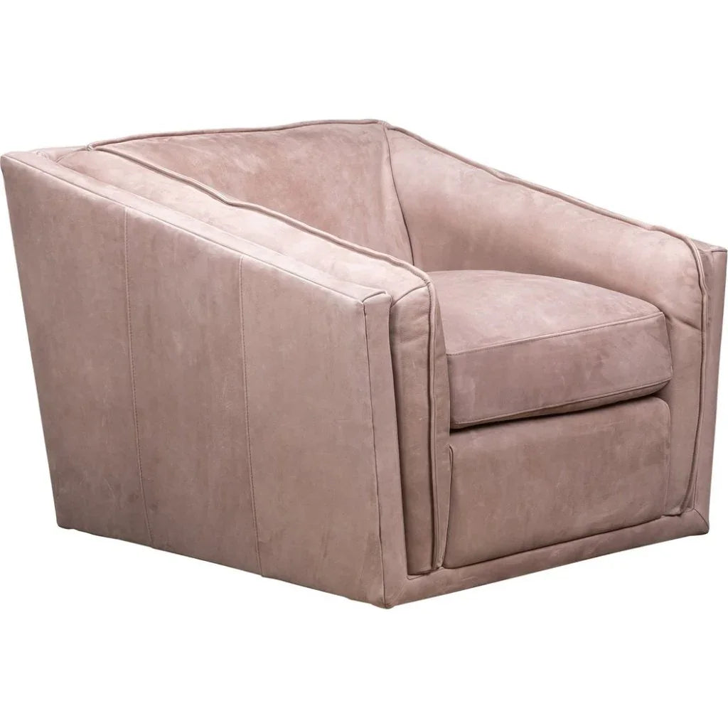 Bleeker Leather Made Swivel Chair - LOOMLAN - Olivia + Quinn - Club Chairs