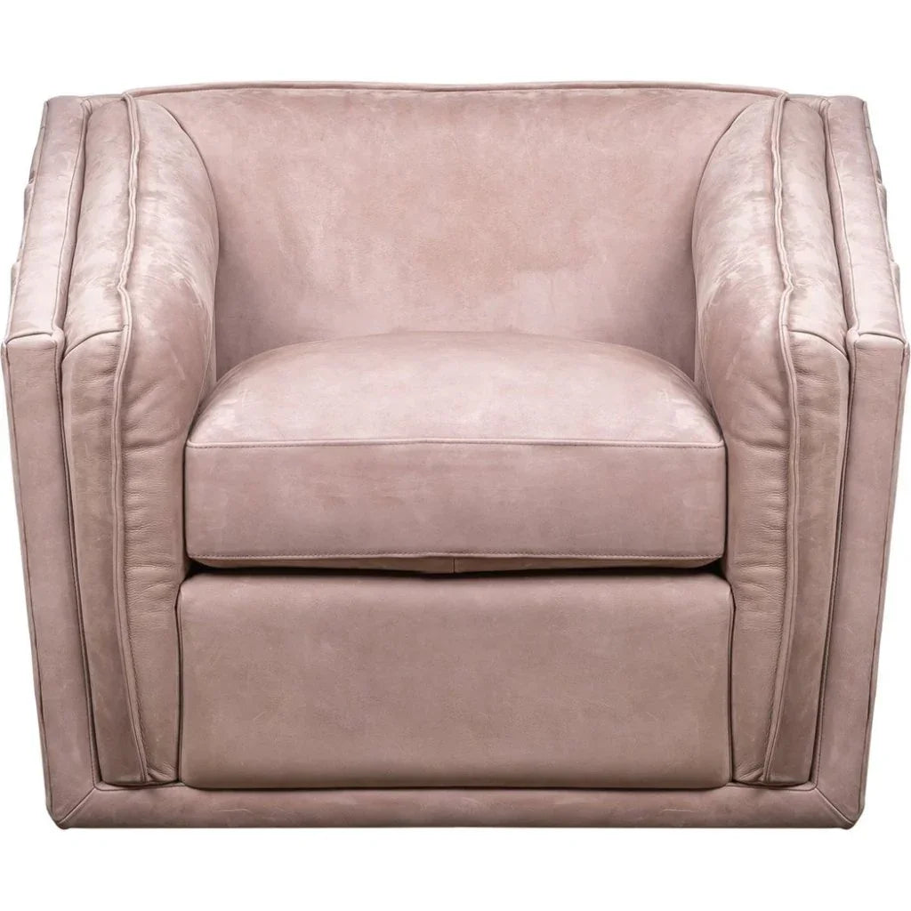 Bleeker Leather Made Swivel Chair - LOOMLAN - Olivia + Quinn - Club Chairs