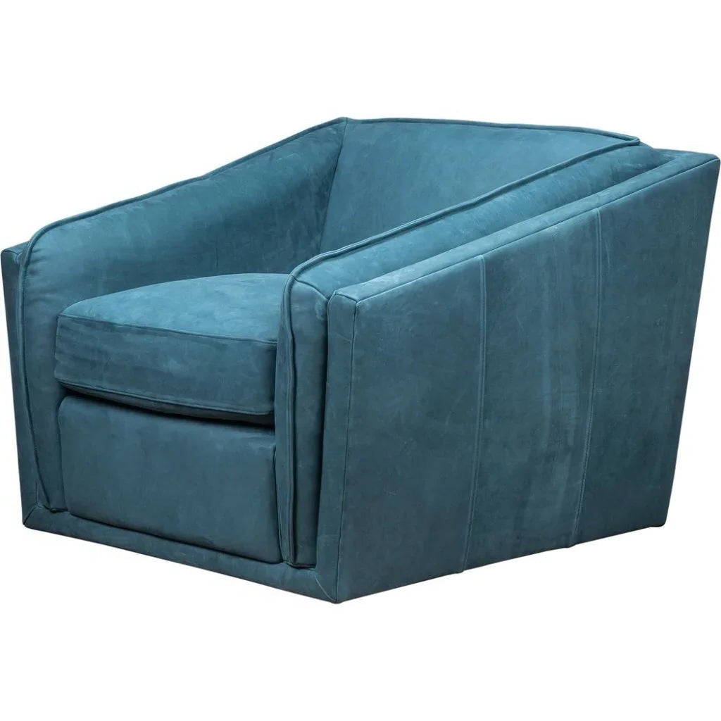 Bleeker Leather Made Swivel Chair - LOOMLAN - Olivia + Quinn - Club Chairs